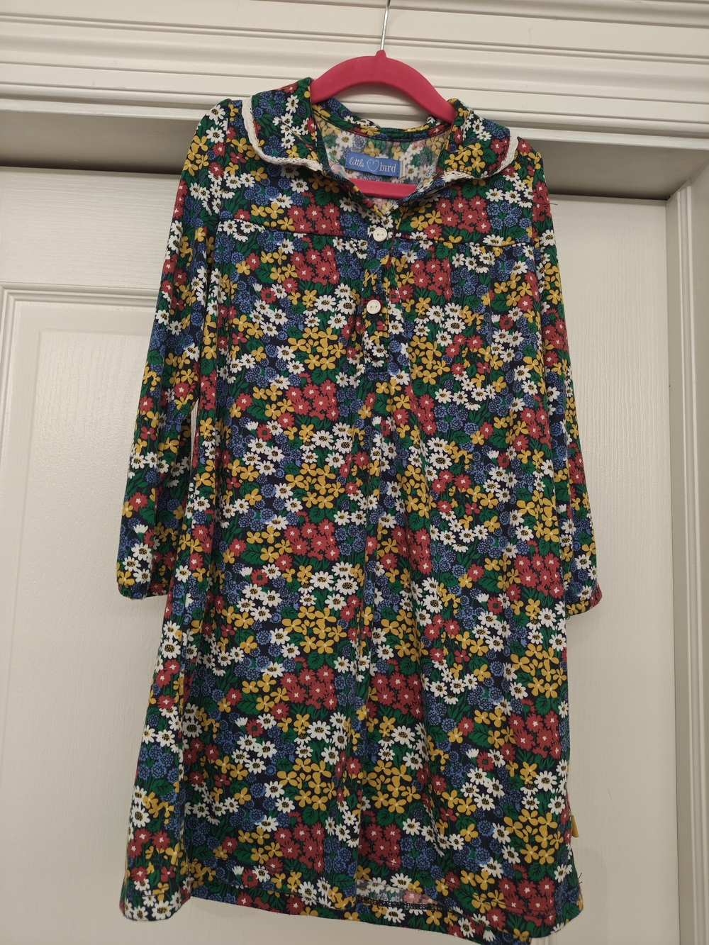 Little Bird Multicolor Floral Long-Sleeve Girls' Casual Dress